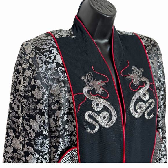 VTG 90s Y2K CROPPED BLAZER DRAGON BOHO WHIMSIGOTH MICHAEL CALDERON NITE LITES 10 - Picture 2 of 5